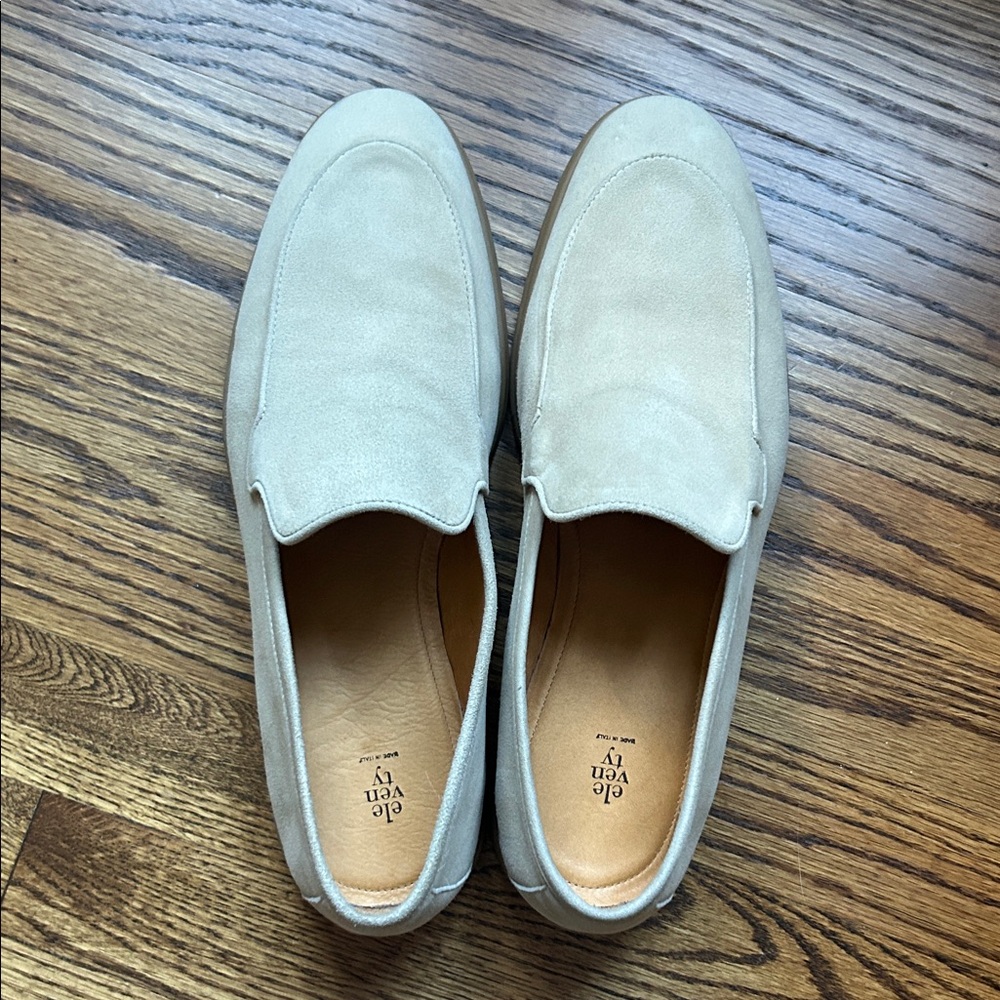 Eleventy Taupe Suede Men's Loafers Size 12